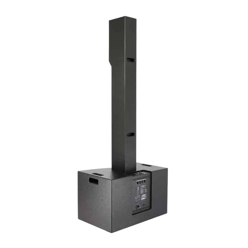 מבט אחורי על מערכת BLG Audio TUBE-11 - קולונה, סאב ופאנל החיבורים